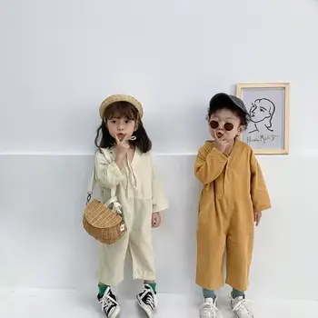 

2020 New Girls Boys Corduroy Overalls Spring Fashion Kids Long Pants 1-6 Years PP933