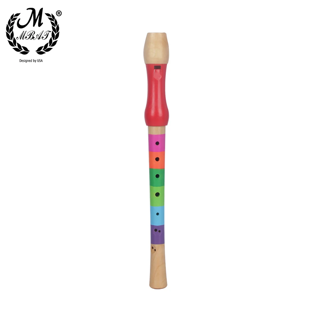 M MBAT High Quality Wooden Eight Hole Treble Orff Flute Wooden Kids Professional Playing Musical Instrument for Children Gift