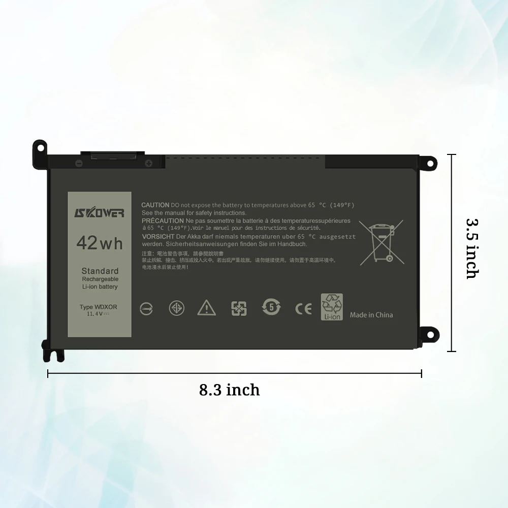 SKOWER 42WHh WDXOR Батарея для Dell Inspiron 13 5368 5369 7368,14 7460,15 5565 5567 5568 5578 7560 7569 7579,17 5765 5767 5770