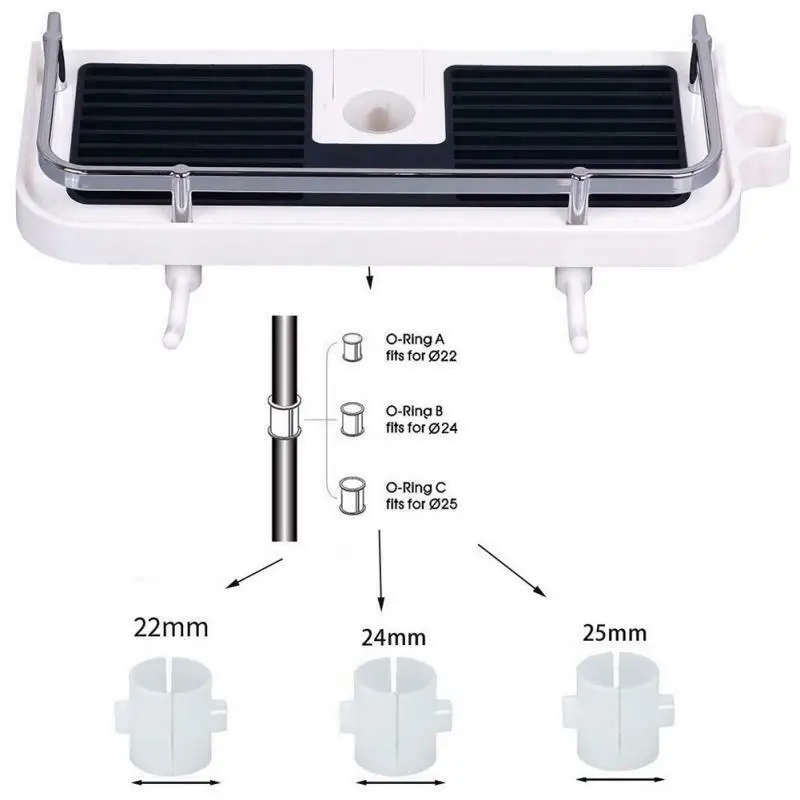 Bathroom Shelf Shampoo Tray Stand No Drilling Floating Shelf Wall Shower Storage Holder Rack Organizer Household Item 6