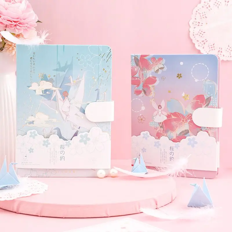 MINKYS 128 листов Sakura Line/Blank/Grid блокнот с магнитной пряжкой журналы ежедневные дневные