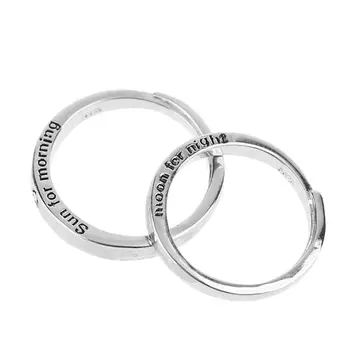 

2Pcs Sun and Moon Lover Couple Rings Set Promise Wedding Bands for Him and Her Women Men Unisex Jewelry Ring Gift
