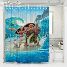 Moana занавеска для душа 3D занавес для ванной s водонепроницаемый с защитой от плесени аниме морской Душ занавес для ванной комнаты декор douchegordijn landschap