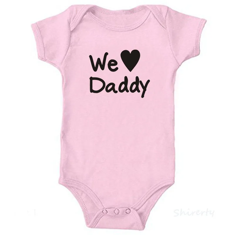 We Love Daddy Детский комбинезон спортивный костюм комбинезон с короткими рукавами одежда для малышей летний хлопковый комбинезон для новорожденных мальчиков и девочек