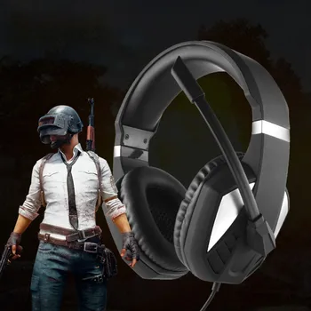

Portable Stereo Gaming Headset Game Headphone Helmet 3.5mm Wired with Mic Volume Control for Xbox One PS4 Laptop PC Gamer