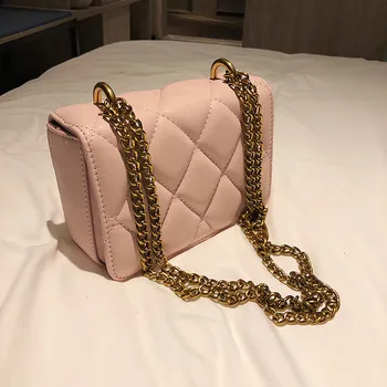 

2019 new Korean fashion single-shoulder bag with lingge embroidery thread small square bag ladies bag
