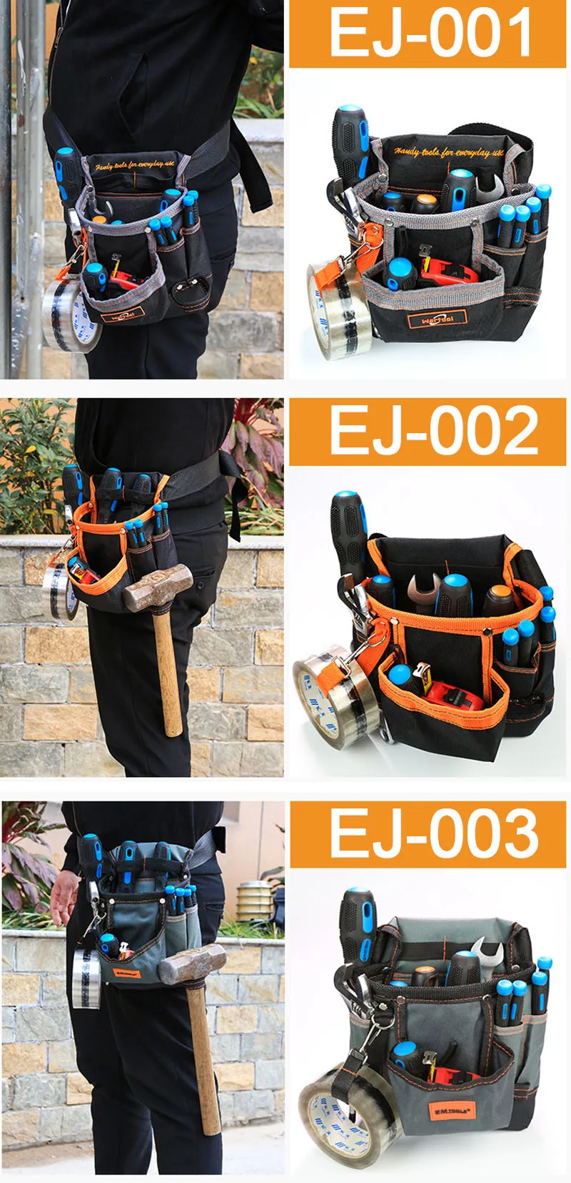 tool backpack Multifunctional Maintenance Special Electrician Belt Bag 600D Oxford Cloth Tool Bag With 8Pcs Pockets best electrician tool bag