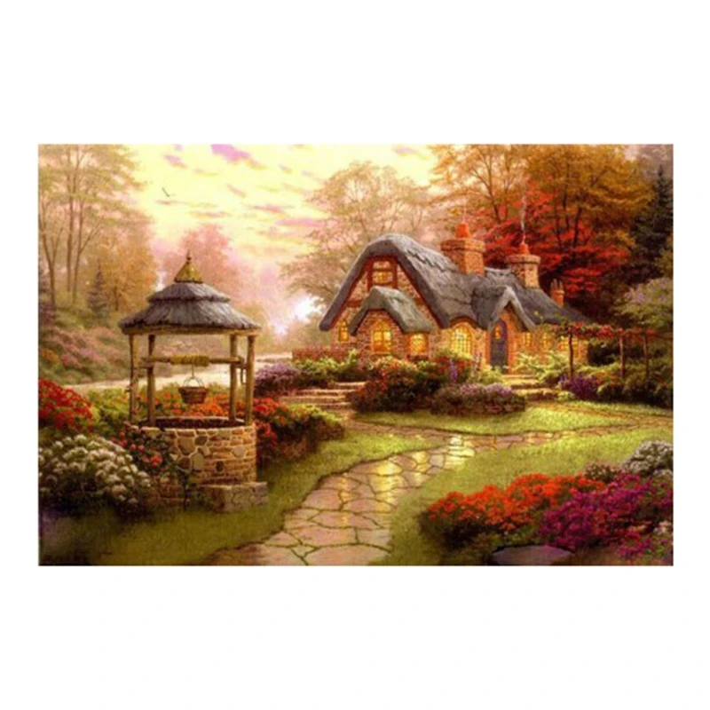 

Beautiful Forest House Landscape Diamond Painting Embroidery Full Square Drill Full Home Room Decoration Gift