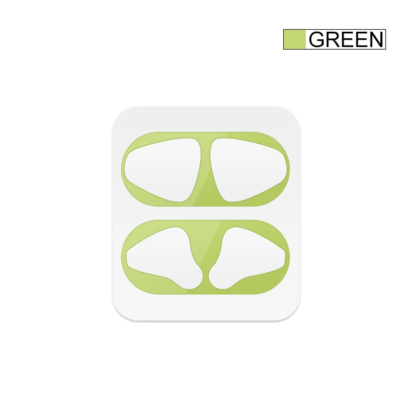 Металлическая Пылезащитная наклейка для Apple AirPods 2, чехол, крышка, беспроводная зарядная коробка, защита от пыли, защитная наклейка для AirPods 2nd - Цвет: Green