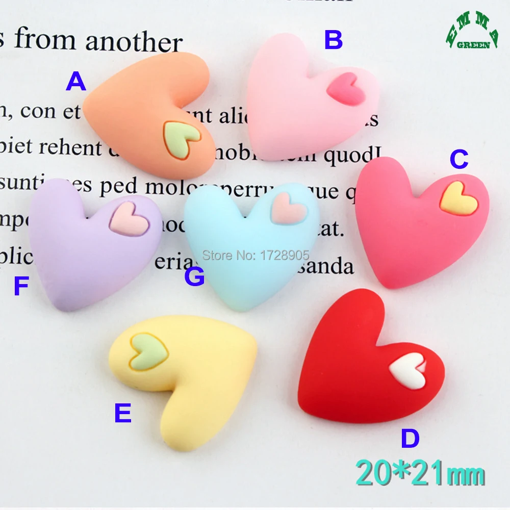 

Heart Cabochon Charms for Slime 10pcs Resin Flat Cabochons Embellishment Diy Hairpin accessories Scrapbook Craft