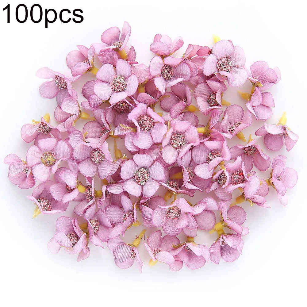100 шт, 2 см, Мини Искусственные Daisys Цветочные головки, сделай сам, свадебная Праздничная гирлянда, Декор, идеальный мини поддельный цветок для ежедневного УКРАШЕНИЯ