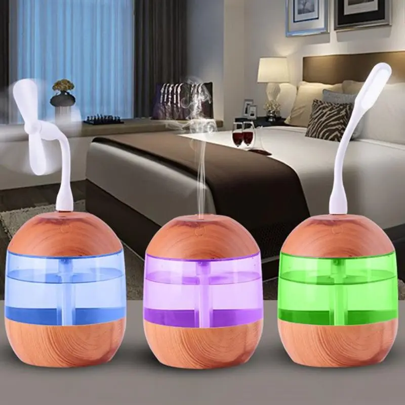 

Portable USB Humidifier Colorful Lights Fan 3 in 1 Personal Room Humidifiers,700ml Cool Mist Humidifiers