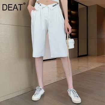 

DEAT 2020 Summer New England Style Straight Wide-leg Pnats High Quality Simple Fashion Trend Ladies Pants Cycling Slacks QV817