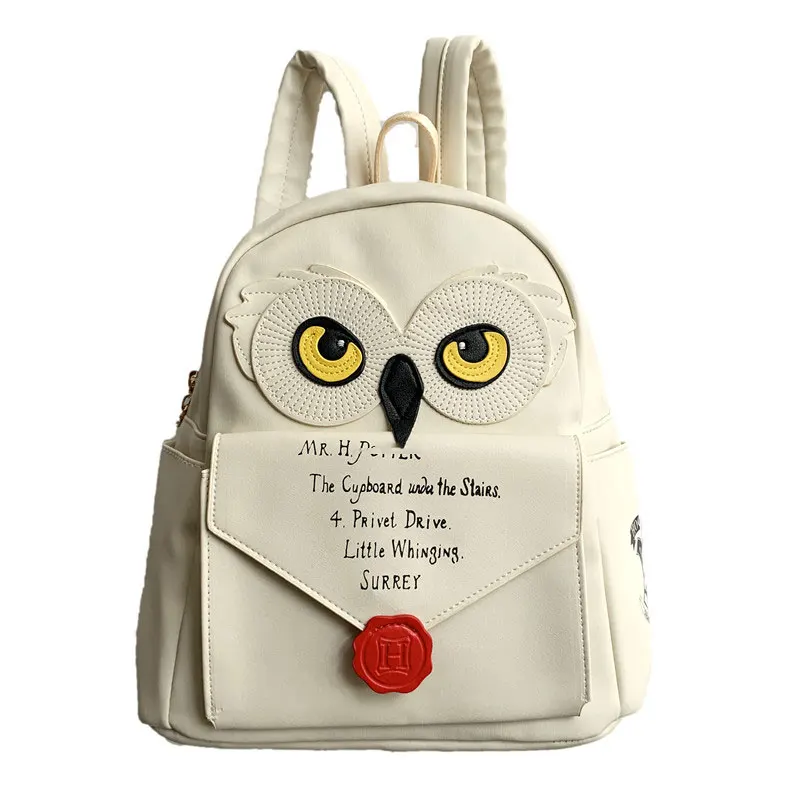 Girls Bag Backpack School-Bag Beige Small Women Letter And Gift Cute Casual Owl PU