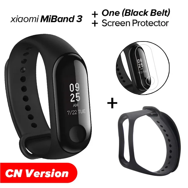Для спортивной камеры Xiao mi Band 3 mi band 3 Фитнес трекер монитор сердечного ритма 0,78 ''oled Дисплей Bluetooth 4,2 для IOS и Android - Цвет: CN Black N Film