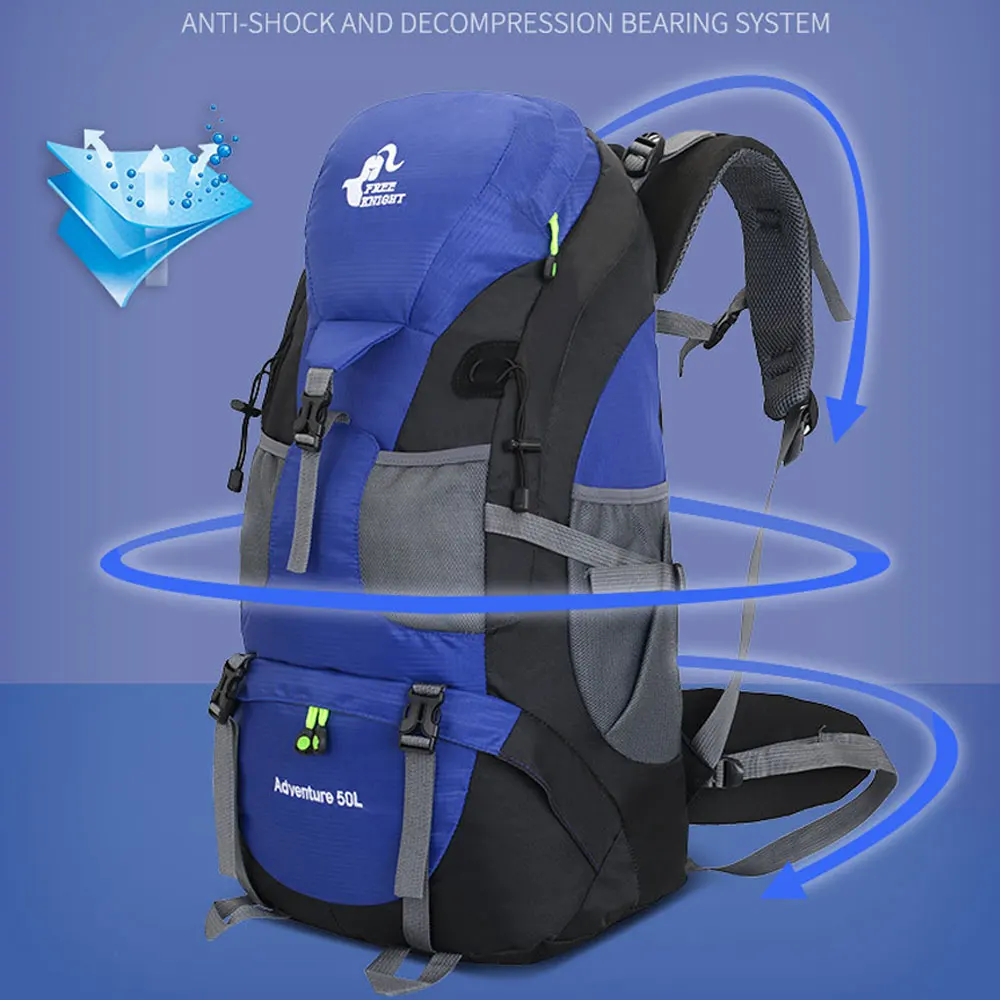 

50L Waterproof Hiking Backpack Men Trekking Travel Backpacks Women Outdoor Mountaineering Camping Climbing Sport Bags Rucksack