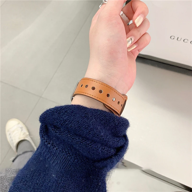 Premium Leather Watch Band - Elegant Wrist Strap Bracelet