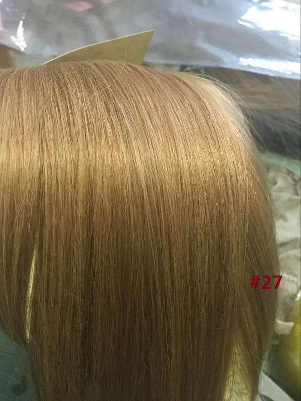 ZZHAIR 220 г 3" Искусственные волосы одинаковой направленности венчик для волос волосы флип в бразильские человеческие волосы для наращивания один кусок набор длинные леска волосы - Цвет: #27