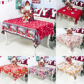 

Christmas Themed Table Cloths Rectangle Printing Tablecloth Dustproof 3D Table Cover Dinner Tablecloth Home Xmas Party Decor 1PC