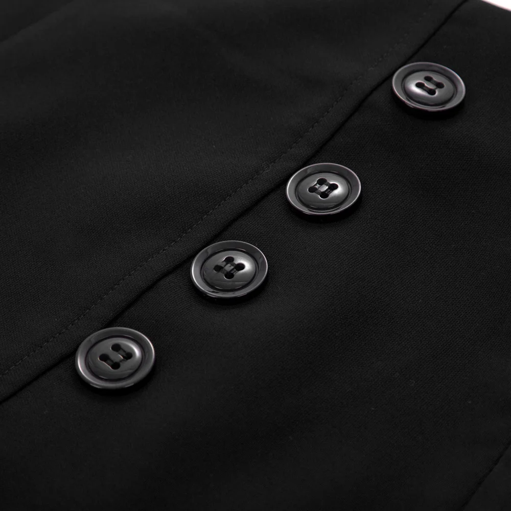 Черный/темно-синий женский s ~ 2XL рабочая одежда шорты Женские однотонные Ретро винтажные с высокой талией пуговицы Декор матросские шорты