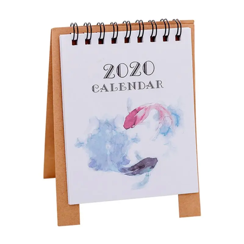 Fresh Cartoon Mini Desktop Paper Calendar dual Daily Scheduler Table Planner Yearly Agenda Organizer