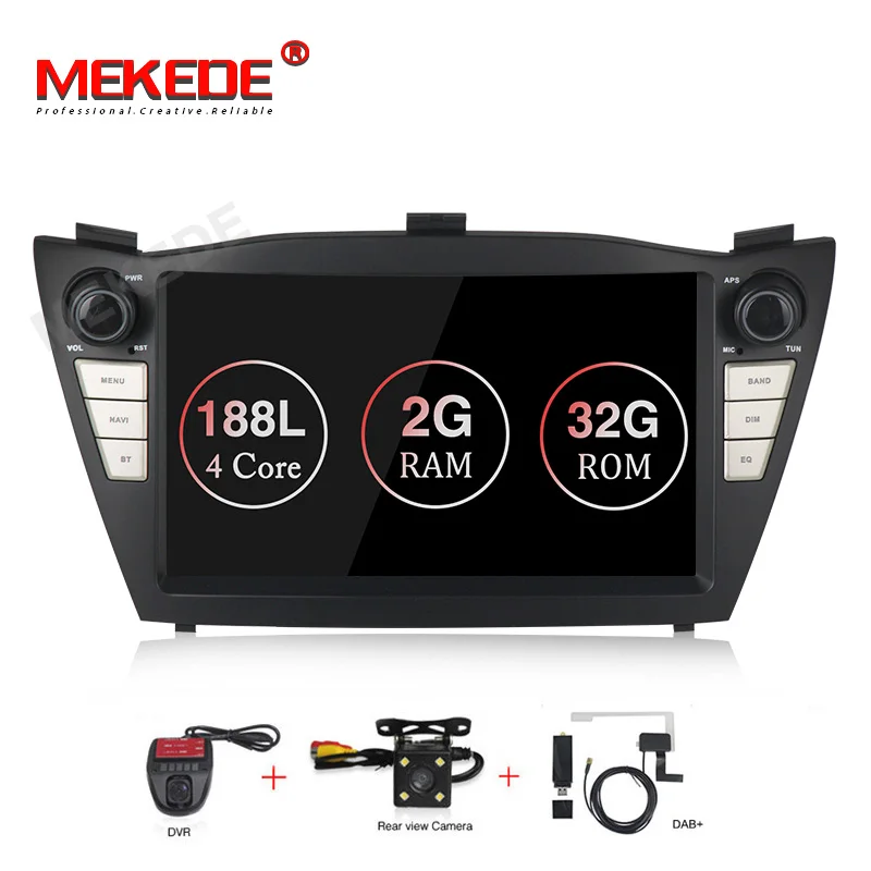 MEKEDE Android 9 2din автомобильный радиоприемник для 2009 2010 2011 2012- hyundai IX35 GPS; Мультимедийный проигрыватель с Bluetooth WI-FI OBD2 - Цвет: 32G CAMERA  DVR DAB