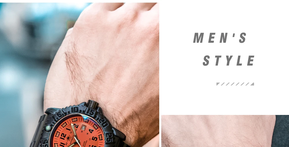 Addies Men Military Outdoor gear Watch 50m Waterproof Luminous Wristwatch relogios masculino Sport stainless steel Men's watches