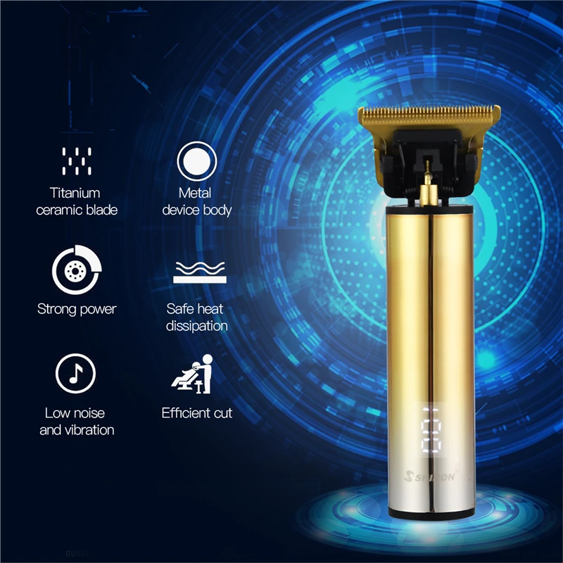 Máquina de Cortar Aparador de Pêlos sem Fio Máquina de Corte de Cabelo Recarregável Baldheaded Cabelo Elétrico Barbeador Trimmer 0mm Masculino Barbeiro Usb t9 4 cabelo elétrico aparador de pêlos sem fio