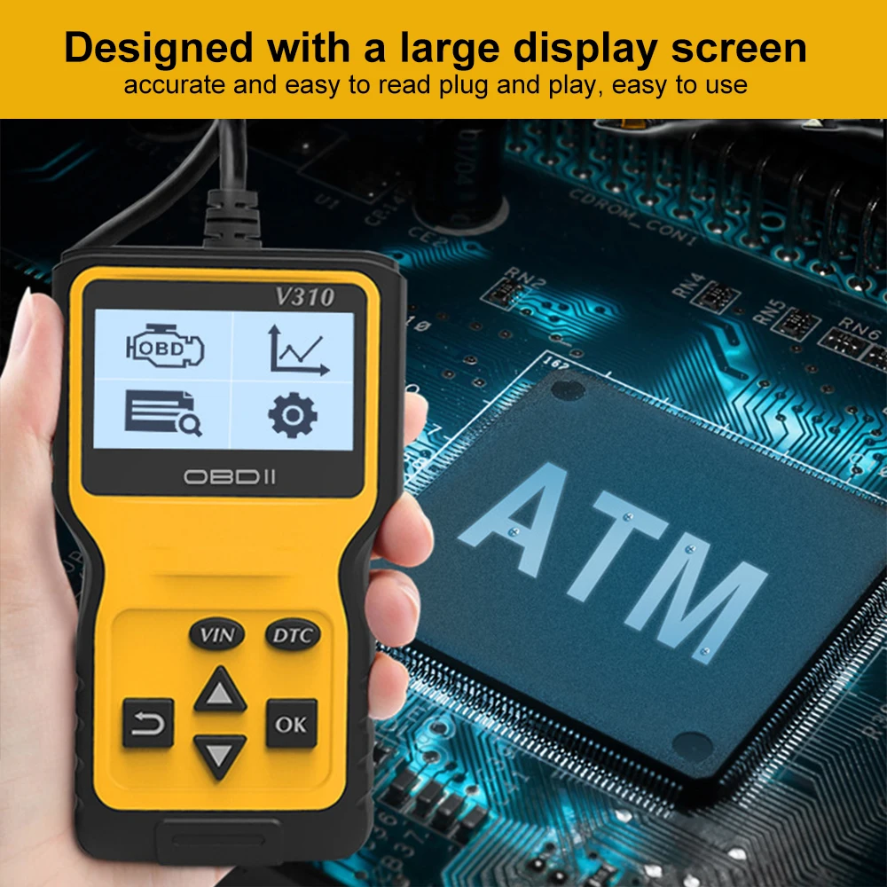 Viecar V310 полный OBD2 V 310 V1.1 считыватель кодов OBDII/EOBD OBD OBDII автомобильный диагностический инструмент l obd2 сканер automotriz