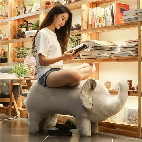 Fancytrader 51 Giant Stuffed Elephant Lifelike Plush Simulation Elephant Toy Kids Cartoon Sofa Chair Can be Rode 130cm (4)