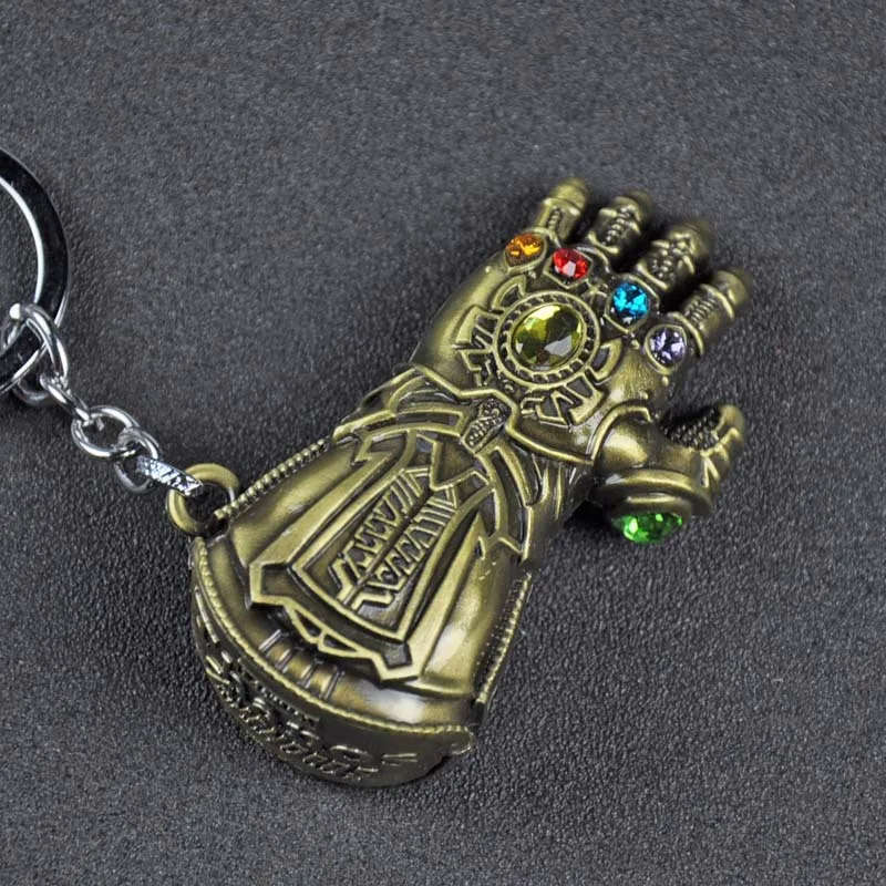 Горячая Marvel Мстители Железный человек сердечко, маска Молот Тора брелок Капитан Америка Человек-паук танос Бесконечность перчатки мужской подарок - Цвет: 4