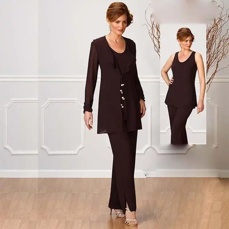 chiffon pant suits for weddings
