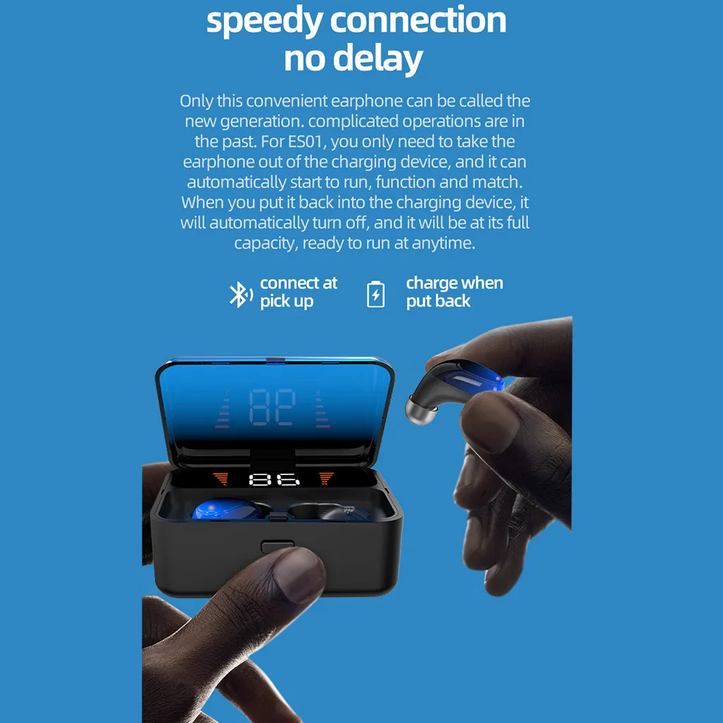 Mosunx BT5.0 Bluetooth earbudss Беспроводная bluetooth-гарнитура, стерео наушники, Спортивная Беспроводная bluetooth-гарнитура, спортивная