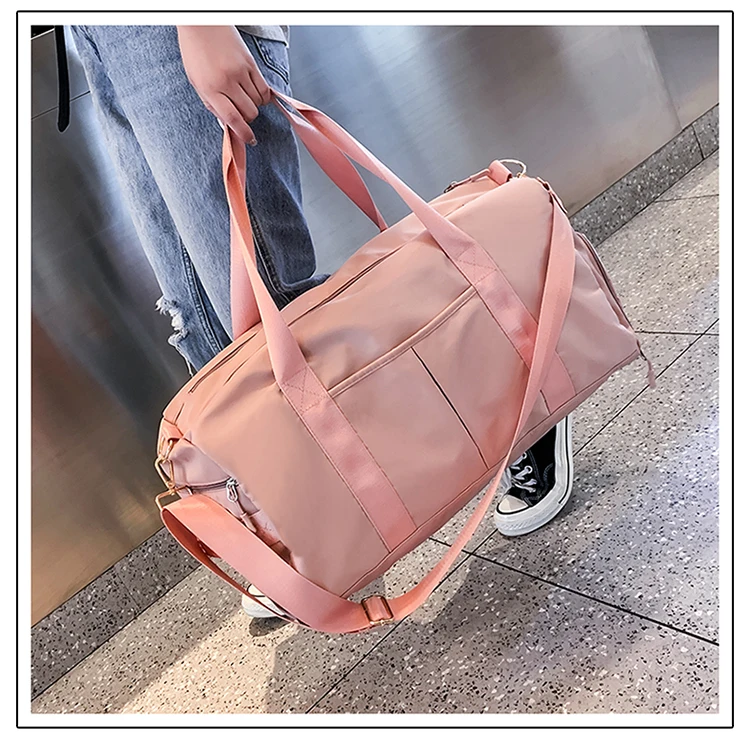 Aoheng Goedkope водонепроницаемый Оксфорд Vrouwen Sporttas met Schoenen Compartiment voor Sport Zwemmen Reizen fitness Duffels Roze