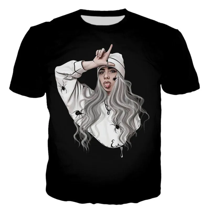 Billie Eilish мужские летние футболки Desinger плюс размер Homme одежда мужская женская с короткими рукавами вырез лодочкой