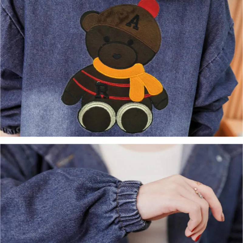 THHONE Тренч пальто женские джинсовые джинсы длинное с капюшоном плюс размер 4XL