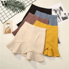 Женская юбка, женская летняя Новинка, тонкая, высокая талия, Русалка, модная, для девушек, мини юбка,, весна, белая юбка, kawaii faldas mujer