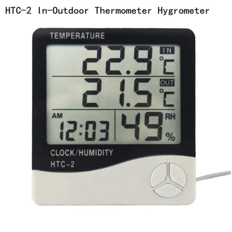HTC-2 in-Outdoor Junejour Крытый Открытый Температура измеритель влажности 1 шт. термометр гигрометр Цифровой с ЖК-дисплеем - Цвет: HTC-2 in-Outdoor