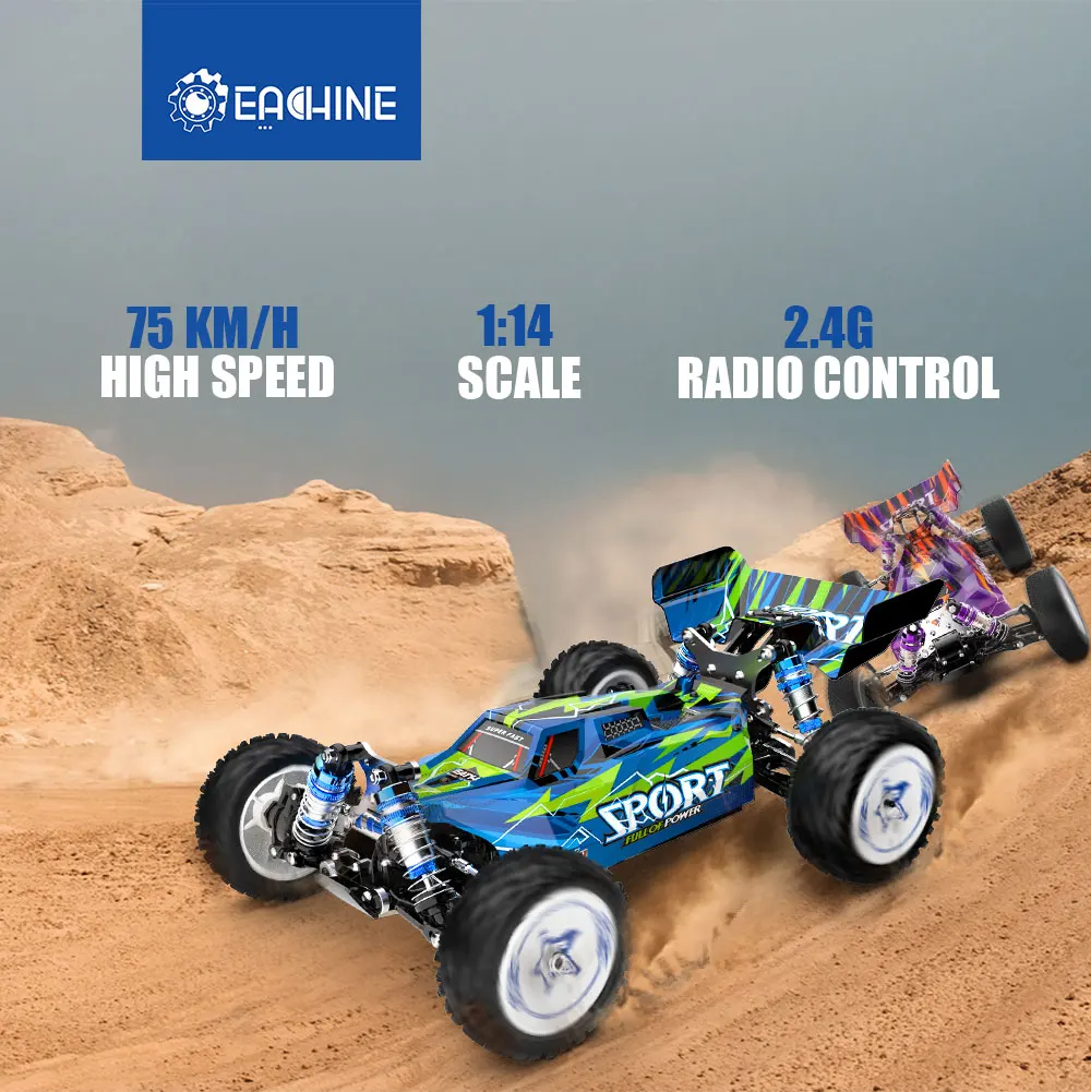 EAT14 75km/h High Speed Remote Control Car 1/14 2.4G 4WD Brushless RC Car with Metal Chassis