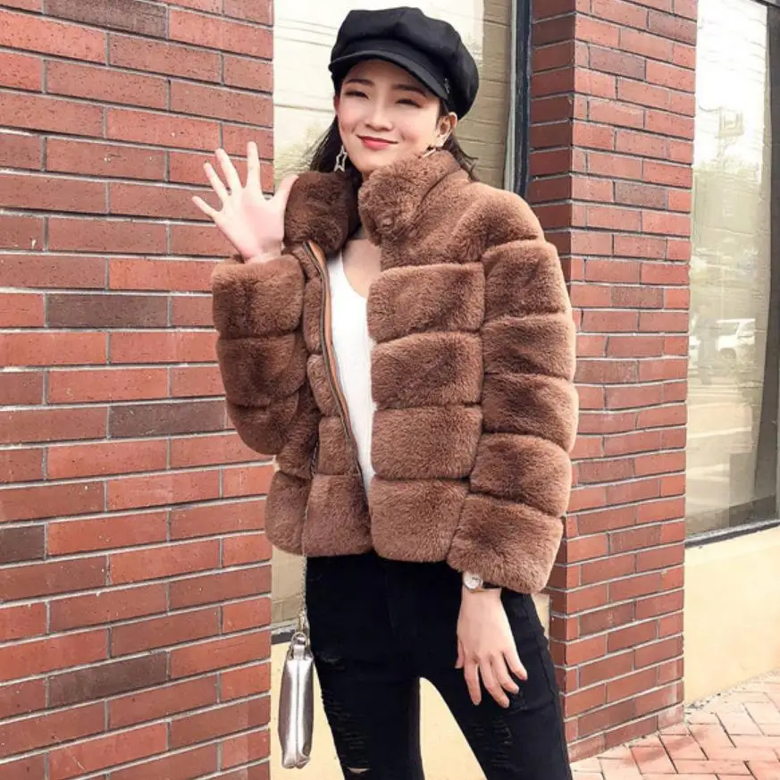 winter fluffy thicker warm faux fox fur coat female compound fur short coats with pockets F564 factory dropship winter fluffy thicker warm faux fox fur coat female compound fur short coats with pockets F564 factory dropship