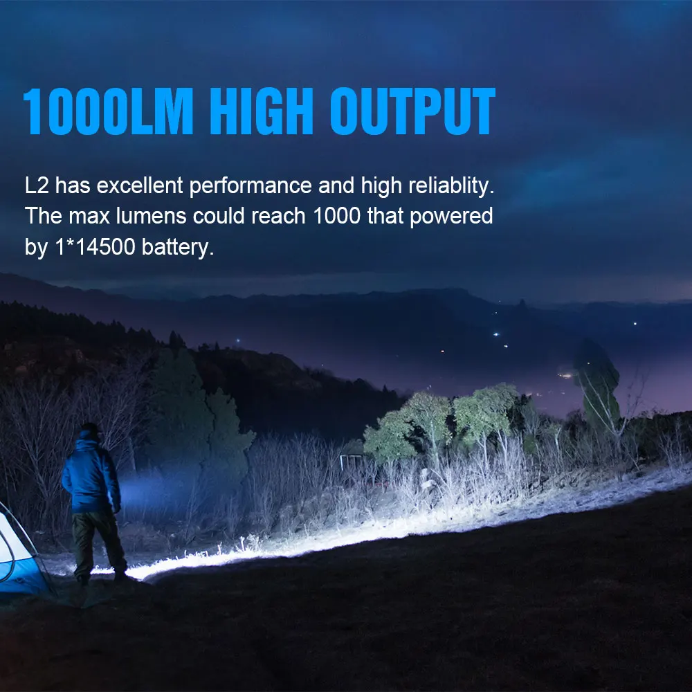 Trustfire L2  Led  XP-L HD 1000  2  IPX8   14500 AA ͸  ۾ 
