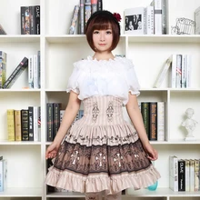 Милые Юбки принцессы в стиле Лолиты; оригинальные японские юбки в стиле Лолиты с перекрестным принтом в стиле ретро-готика с высокой талией; облегающие Юбки принцессы; GZWY010