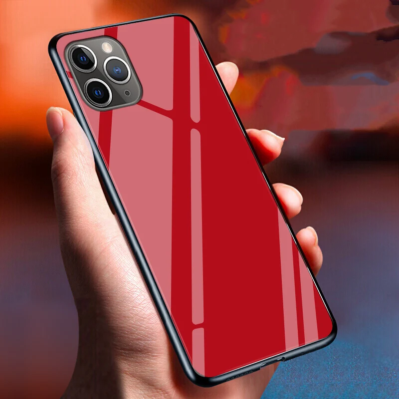 Для apple iphone 11 pro max чехол msvii роскошный Силикон+ Закаленное стекло Защитная задняя крышка coque для ipone11pro max чехол для телефона