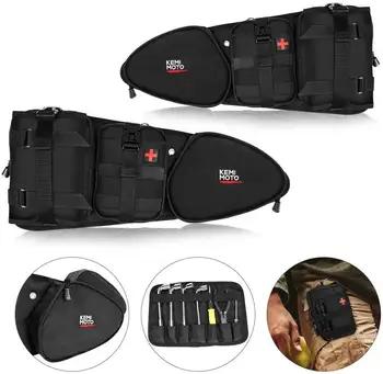 

KEMIMOTO Tool Bag Side Storage Door Bags with Knee Pad for Polaris RZR XP Turbo Turbo S 1000 S900 2014-2019 2015 2016 2017 2018