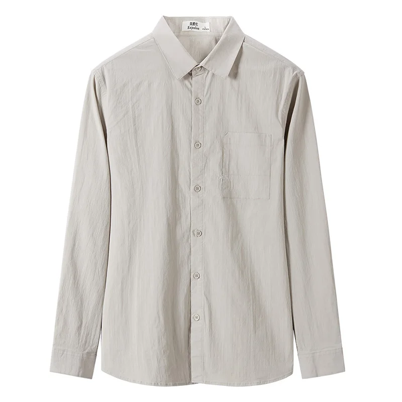 Enjeolon, Осень-зима, мужские повседневные рубашки, Camisa Masculina, длинный рукав, отложной воротник, рубашка, модная одежда, CX2541-1