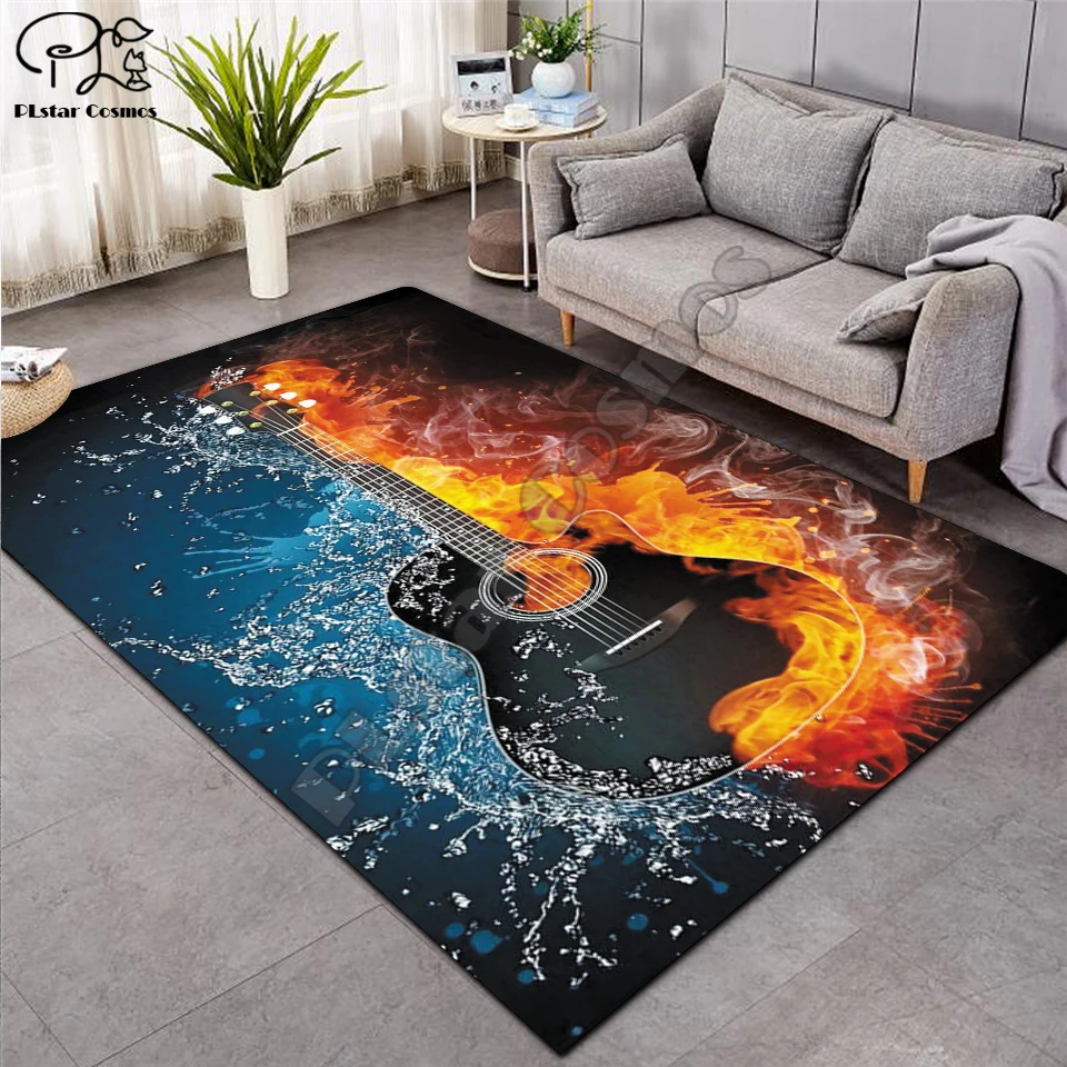 

Water fire Music guitar/CD Larger Mat Flannel Velvet Memory soft Rug Play Game Mats Baby Craming Bed Area Rugs Parlor Decor 008