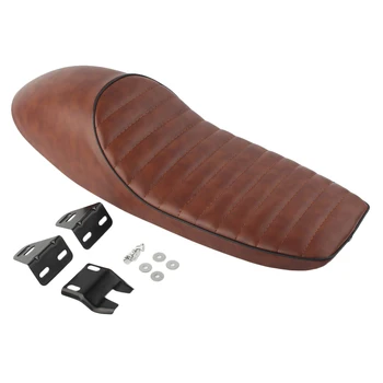 

62CM Vintage Motorbikes Seat Brat Hump Saddle Cushion Cafe Racer Style Cover Brown For Honda CB100 CB200 CB500