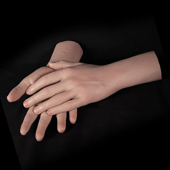 

New 2020 1 pair Male Mannequin Hand Arm Display Gloves Jewelry Model Skin Color hand Tattoo Nail Art Practice