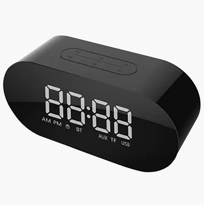 HobbyLane P1 беспроводной Bluetooth портативный динамик зеркало Bluetooth 4,2 мини-динамик с будильником Поддержка TF карты d40 - Цвет: Black
