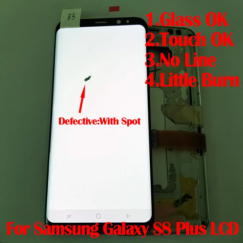 B3 Протестированный ЖК-дисплей для samsung Galaxy S8 ЖК-дисплей с экраном S8 plus G950 G955 дигитайзер+ сенсорный экран в сборе с точечным - Цвет: B3
